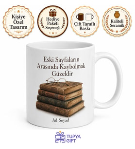 Sahaf Gezip Eski Basım Arayanlara İkinci El Nostaljisi Kupa Bardak Hediye