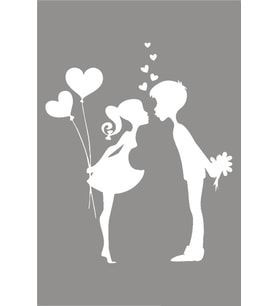 Süpriz Yapan Sevgililer Araba Oto Sticker Yapıştırma 15cm Beyaz