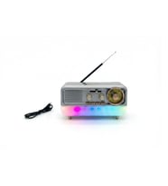 Retro Tasarım Bluetooth Hoparlör ve 3 Bantlı Radyo – Şarjlı ve RGB Işıklı Taşınabilir Ses Sistemi