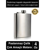 Limited Edition Sızdırmaz Paslanmaz Çelik 4 Oz Sıvı İçecek Kamp Cep Su Matarası Dayanıklı