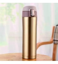 Kilit Sistemli Sızdırmaz 304 Paslanmaz Çelik 450 Ml Çift Katmanlı Termos BPA İçermez FLYON-887GOLD