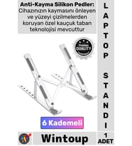 #Stand 6 Kademeli Ergonomik Katlanabilir Taşınabilir Masaüstü Alüminyum Ayarlanabilir Laptop Standı