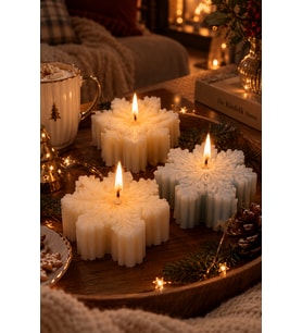 Kar Tanesi Mum - 15 Adet - Doğal Soya, Kokulu, El Yapımı - Özel Gün Hediyelik - Mumelia Candles