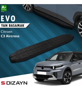 S-Dizayn Citroen C3 Aircross 2 Evo Siyah Yan Basamak 183 Cm 2024 Üzeri A+ Kalite