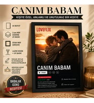 Kişiye Özel Babalar Günü Loveflix A4 MDF Çerçeveli Tablo