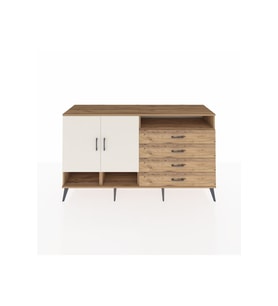Kronos Konsol 5 Raflı 4 Çekmeceli 2 Kapaklı 176x59x99 Çam-Aytaşı/Çam