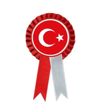 TÜRK BAYRAĞI SATEN KOKART ROZET 100 ADET
