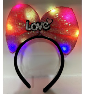 LED Işıklı Love Yazılı Fuşya Fiyonk Taç – Kız Çocuk Parti Tacı