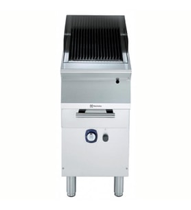 Electrolux Professional Endüstriyel Gazlı Barbekü-gril, Paslanmaz Brulörlü, Çift Taraflı Döküm Izgaralı (et İçin Yivli, Balık-sebze İçin Düz), Alt Dolaplı, Derinlik 730 Mm - 400 Mm E7GRGDGCFU