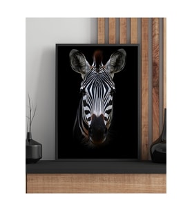 Tablo  Ahşap Çerçeveli Tablo  Çerçeveli Poster  Zebra Portresi, Hayvan Temalı Tablo (Karışık)