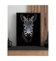 Tablo  Ahşap Çerçeveli Tablo  Çerçeveli Poster  Zebra Portresi, Hayvan Temalı Tablo (Karışık)