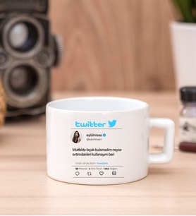 Kişiye Özel Twitter Tasarım Fotoğraflı Fincan