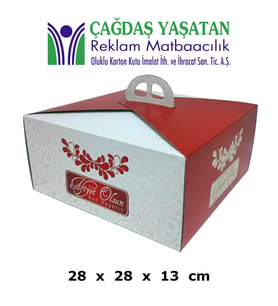 12 Kişilik Yaş Pasta Turta Kutusu 100 Adet - 042