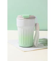 304 L Çelik 400 ml Yeşil Beyaz Degrade El Termos Mug cin918ys