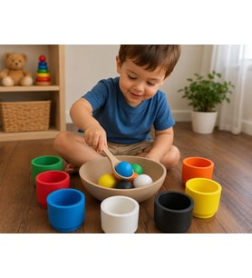 Northcity 3D Baskı Renk Eşleştirme ve Top Yakalama Oyunu - Montessori Eğitici Motor Beceri Oyuncağı