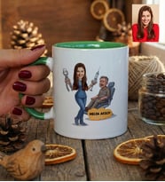 Kişiye Özel Karikatürlü Kadın Diş Hekimi Kupa Bardak Tıp Bayramı Hediyesi