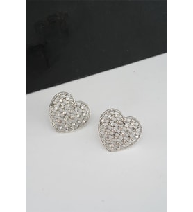 Kadın Kalp Figürlü 2.5 Cm Zirkon Taşlı Küpe