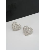 Kadın Kalp Figürlü 2.5 Cm Zirkon Taşlı Küpe