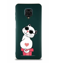 Xiaomi Redmi Note 9S Soft Premier Kapak Coolcat Tasarımlı Silikon Kılıf - Yeşil (Şeffaf)
