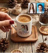Kişiye Özel Karikatürlü Hamile Anne Adayına Hediye Türk Kahvesi Fincanı Anneler Günü Hediyesi