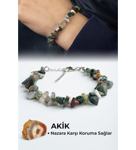 Hint Akik Doğal Kırık Taş Bileklik