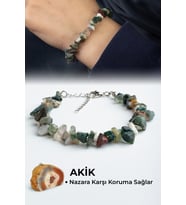 Hint Akik Doğal Kırık Taş Bileklik