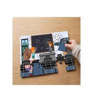 Sınıfta Öğretmen ve Öğrenciler Tasarımlı 24 Parça Ahşap Çocuk Puzzle MPK1009