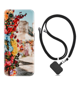 General Mobile GM 21 Pro GM 22 Pro Plus Kılıf Boyun Askılı Silikon Gerçek Çiçekler 1743