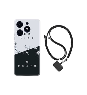 Spark 10 Pro Kılıf Resimli Boyun Askılı İpli Desenli Silikon Life and Death 1339