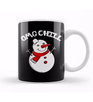 OMG Chill Awesome Christmas Snowman Funny Pun Kupa Bardak Porselen