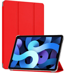 Apple iPad Pro 11 2024 Kılıf (A2836-A2837) Slim Translucent Back Smart Cover Kırmızı [iPad Pro 11 2024 ile Uyumlu Kılıf - Kırmızı]