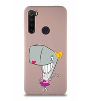 Xiaomi Redmi Note 8 Soft Premier Kapak Pearl Yengeç Tasarımlı Silikon Kılıf - Pudra (Şeffaf)