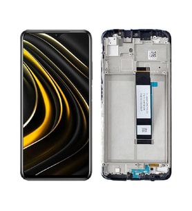 Xiaomi Poco M3 ile Uyumlu Lcd Ekran Dokunmatik Çıtalı (Siyah)