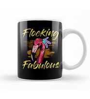 Cute & Funny Flocking Fabulous Flamingo Pun Kupa Bardak Porselen
