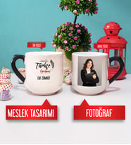 Türkçe Öğretmeni Kupa Bardak Oval Sihirli Fotoğraflı