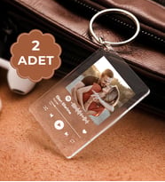 Kişiye Özel Spotify Plak Anahtarlık 2 Adet