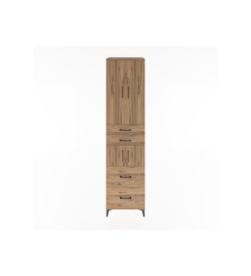 Hyperion Dolap 4 Raflı 4 Çekmeceli 4 Kapaklı 60x44x243 Çam-Çam