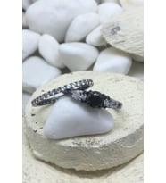 DARK  BALCK OBSIDIAN EVLİLİK TEKLİFİ YÜZÜĞÜ AK-1008