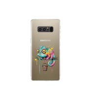 Samsung Galaxy Note 8 ile Uyumlu Splash Bukalemun Tasarımlı Şeffaf Silikon Kılıf