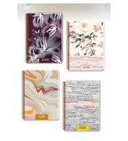 Kc 20x28 cm 80 Yaprak Kareli Spiralli Karton Kapak Pointille Defter (1 Adet)
