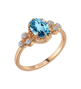 Sirius Pırlanta ve Mavi Topaz Marjatta Yüzük 0747R0047