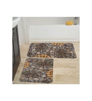 Rovigo Home Dijital Baskılı 2'li Banyo paspas Takımı RVG5010 (Kahverengi)