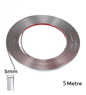 Yapışkanlı Nikelaj Şerit Bant Çıta 5mm 5 Metre Krom