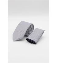 Gri-Lacivert Desenli 7 Cm Kravat 1090260115