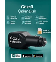 Gözcü Mobil Çakmaklık Takip Cihazı Araç GPS Takip Sistemi Anlık Konum Takibi Geçmişe Dönük Konum Takibi Geofence (Siyah)