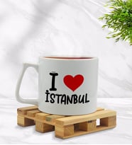 BK Gift I Love Şehir Serisi Middle Beyaz Kupa Bardak