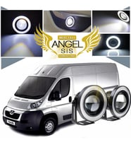 Peugeot Boxer Uyumlu, Universal Mercekli Led Angel Sis Farı, 76mm Beyaz Renk