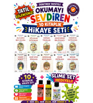 3.Sınıf Öğretmen Tavsiyeli Okumayı Sevdiren 48 Sayfa 10 Kitaplık Hikaye Seti-6 (Slime Set Hediyeli)