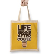 Life Begins After Coffee Bez Çanta Uzun Saplı