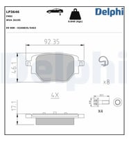 DELPHI LP3646 Arka Fren Balatasi 1664737180 1681449980